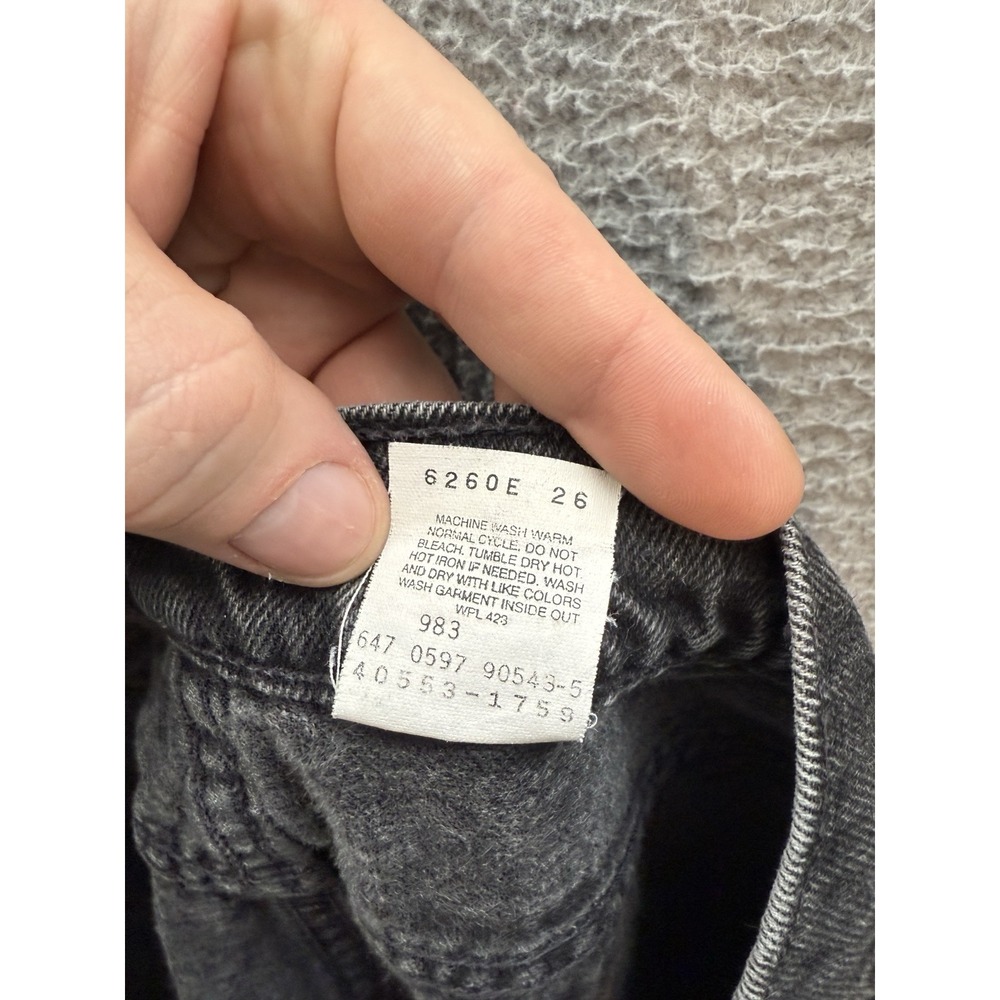 Vintage Levis 553 Jeans Mens 38x29 Black Relaxed White Tab Workwear Grunge 90s - Picture 8 of 13